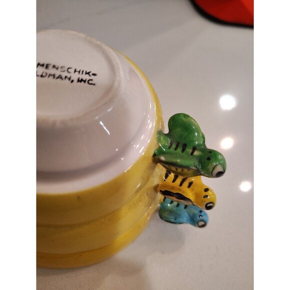Vtg Ceramic Bees on Measuring Stacking Cups Kitchenware Menschik-Goldman Yellow - Picture 8 of 10